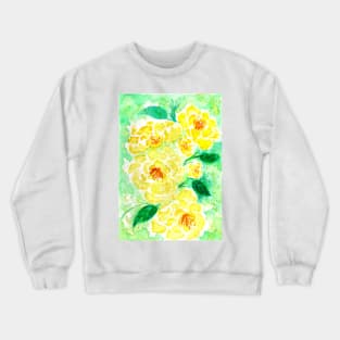 Yellow Watercolor Roses Crewneck Sweatshirt